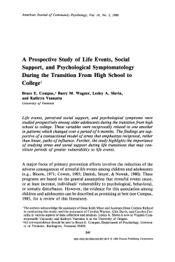 A prospective study of life events, social support