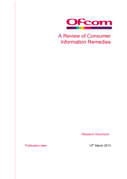 A Review of Consumer Information Remedies