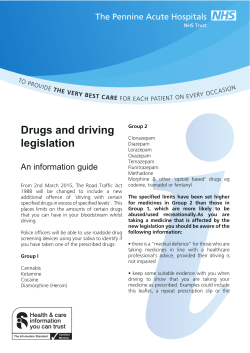 Drugs and driving legislation - Pennine Acute Hospitals NHS Trust