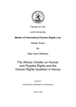 The African Charter on Human and Peoples Rights and the Human