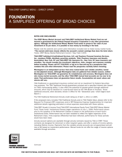 foundation a simplified offering of broad choices