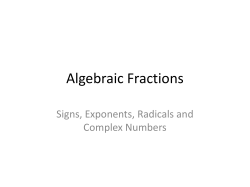 Algebraic Fractions 3-31-11