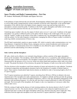 Space Weather and Radio Communications