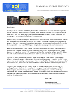 FUNDING GUIDE FOR STUDENTS