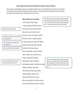 OB4CO 2017 Early Literacy Tips for Mouse Mess