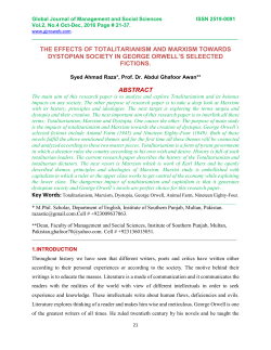 THE EFFECTS OF TOTALITARIANISM AND MARXISM TOWARDS