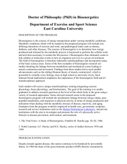 Doctor of Philosophy (PhD) in Bioenergetics
