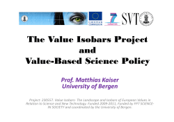 The Value Isobars Project and Value