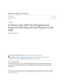 In Defense of the 2006 Title IX Regulations for Single