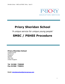 Sheridan School - SMSC and PSHEE Policy