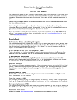 Committee and Volunteer Descriptions