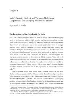 India`s Security Outlook and Views on Multilateral Cooperation: The