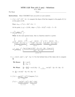 MTH 1125 Test #2 (1 pm) - Solutions