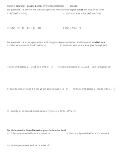 For questions 1-4, perform the indicated operation. Then, state the
