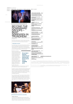 beyond the downward droops &ndash; bent s&oslash;rensen in trondheim