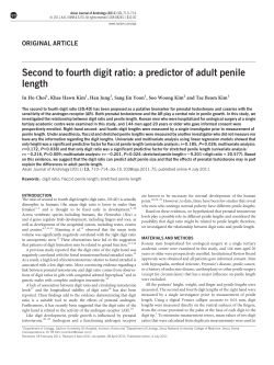 Second to fourth digit ratio: a predictor of adult penile length