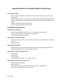Spotting Guidelines for Strength/Weight Training Classes