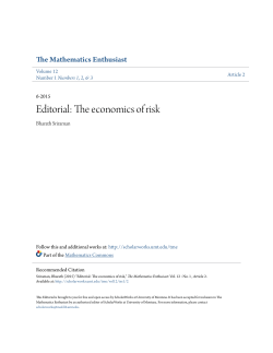 Editorial: The economics of risk - ScholarWorks @ UMT