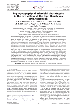 Phylogeography of microbial phototrophs in the dry valleys of the