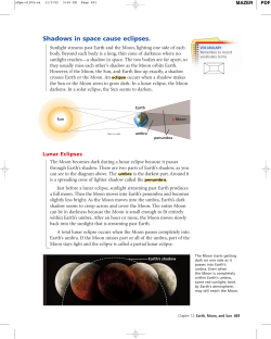 Shadows in space cause eclipses.