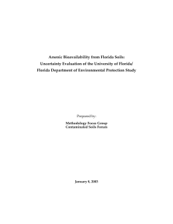 Arsenic Bioavailability from Florida Soils
