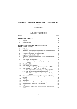 Gambling Legislation Amendment (Transition) Act 2012
