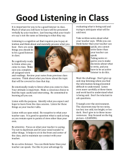 Good Listening in Class