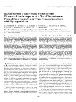 Intramuscular Testosterone Undecanoate: Pharmacokinetic Aspects