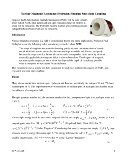 Nuclear Magnetic Resonance Hydrogen-Fluorine Spin