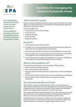 Guidelines for managing the disposal of pesticide rinsate