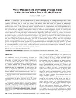 Water Management of Irrigated-Drained Fields in the Jordan Valley