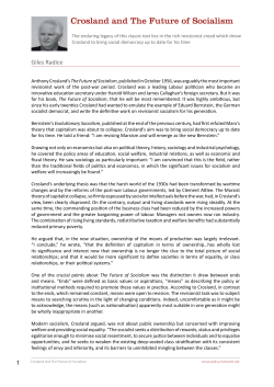 Crosland and The Future of Socialism