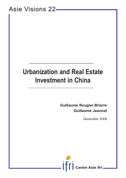 Urbanization and Real Estate Investment in China