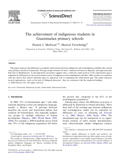 The achievement of indigenous students in