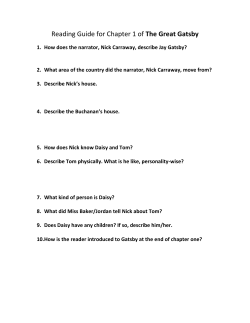 Reading Guide for Chapter 1 of The Great Gatsby
