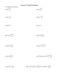 Inverse Trig Worksheet