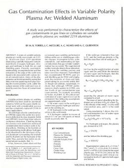 Gas Contamination Effects in Variable Polarity Plasma Arc Welded