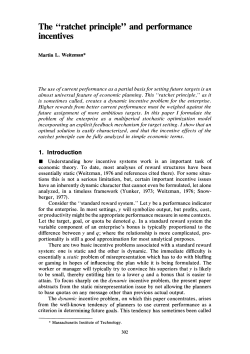 "Ratchet Principle" and Performance Incentives