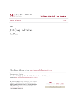 Justifying Federalism - Mitchell Hamline Open Access