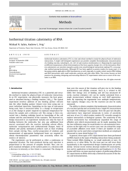 Isothermal titration calorimetry of RNA