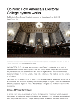 Opinion: How America`s Electoral College system works