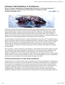 Extreme Cold Hardiness in Ectotherms