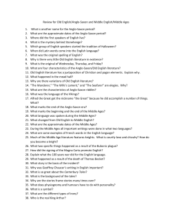 Review for Old English/Anglo-Saxon and Middle