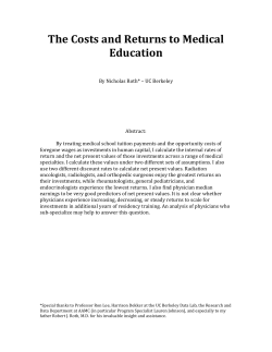The Costs and Returns to Medical Education