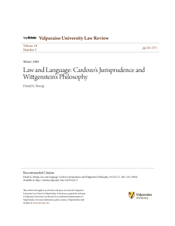 Law and Language: Cardozo`s Jurisprudence and