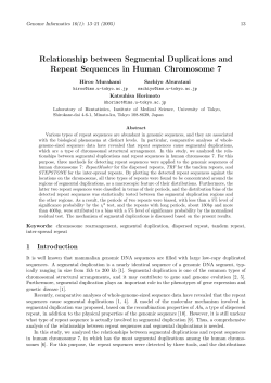 Relationship between Segmental Duplications and Repeat