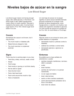 Low Blood Sugar - Spanish - Health Information Translations
