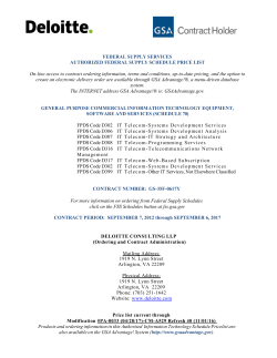 FEDERAL SUPPLY SERVICES AUTHORIZED FEDERAL