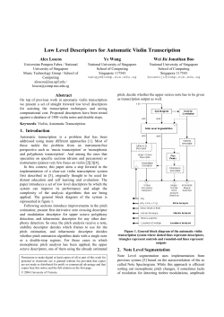 Low Level Descriptors for Automatic Violin