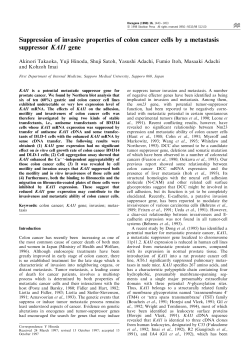 Suppression of invasive properties of colon cancer cells by